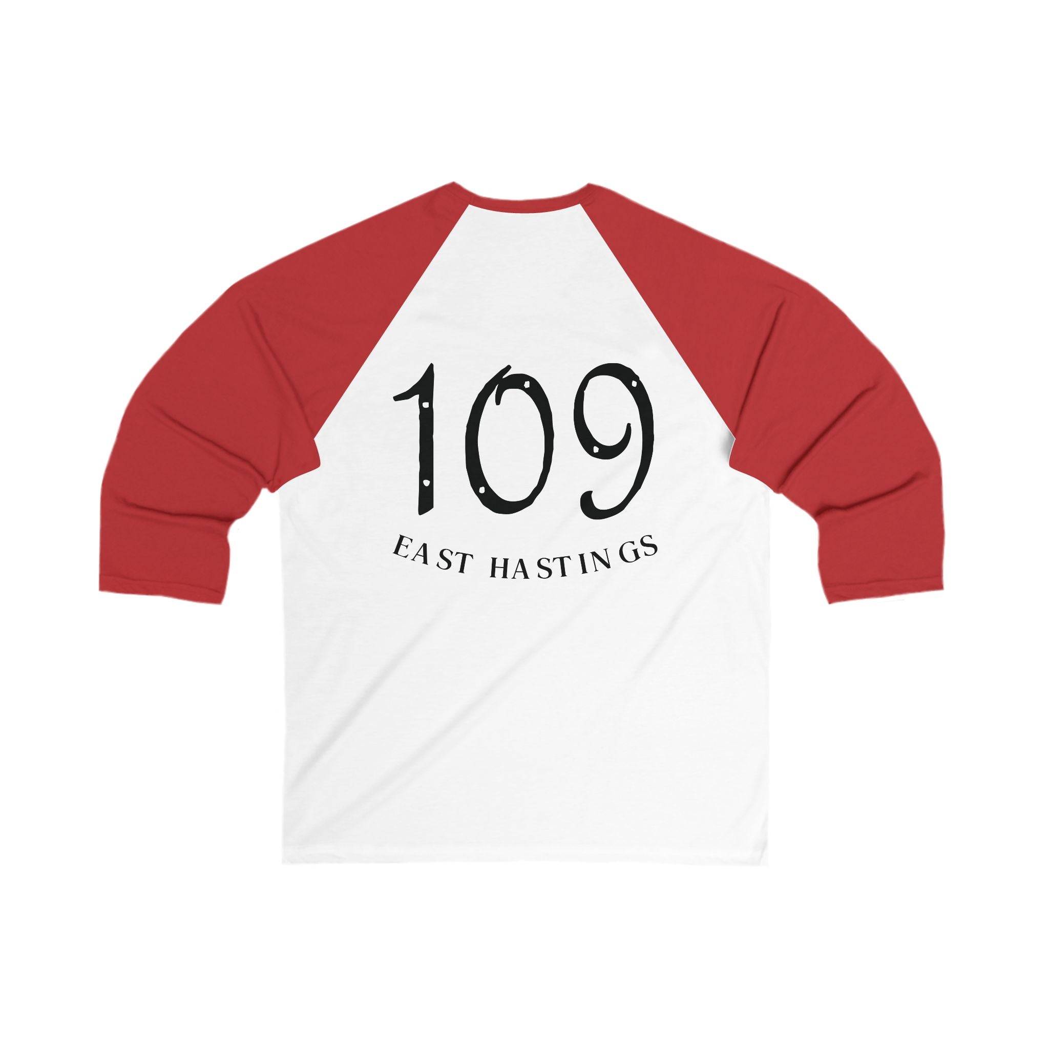 Baseball Tee — '109 East Hastings' Street Art Raglan with Buddha Crest