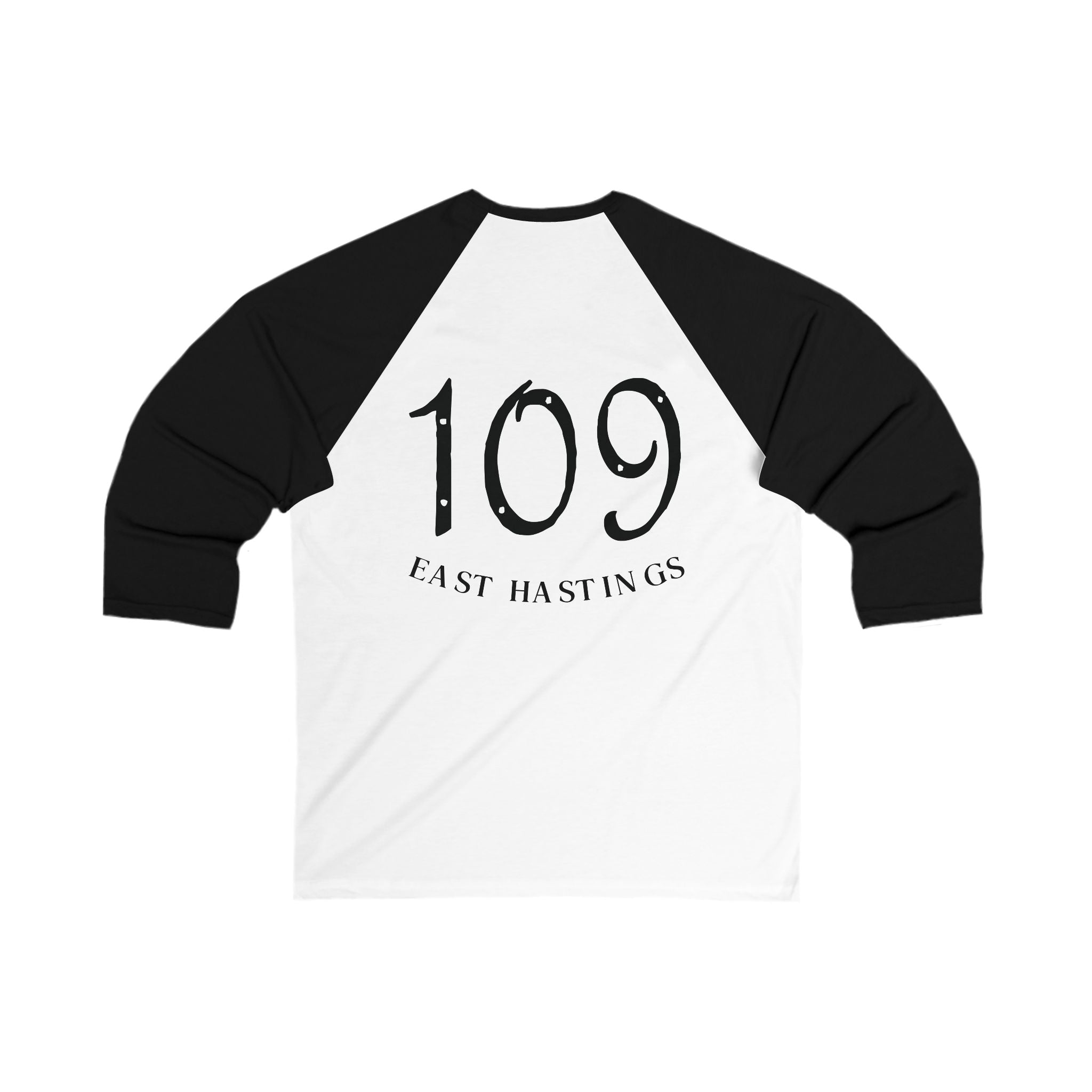 Baseball Tee — '109 East Hastings' Street Art Raglan with Buddha Crest