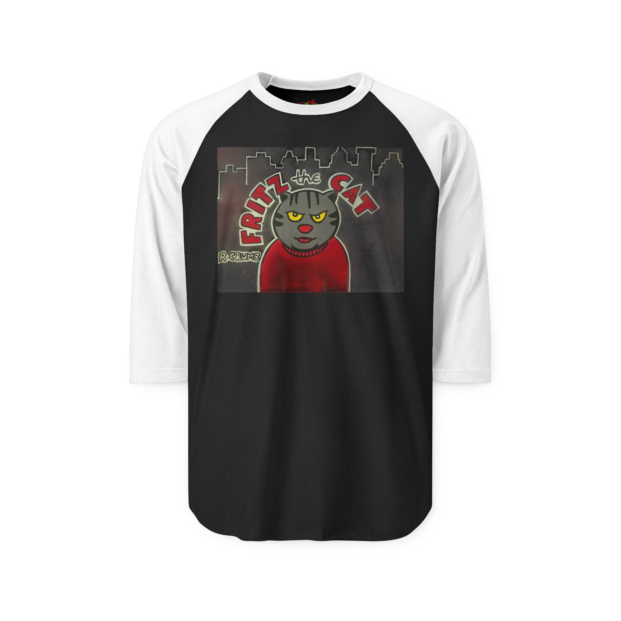 Fritz the Cat Raglan Shirt — Retro Cartoon Graphic Baseball Tee
