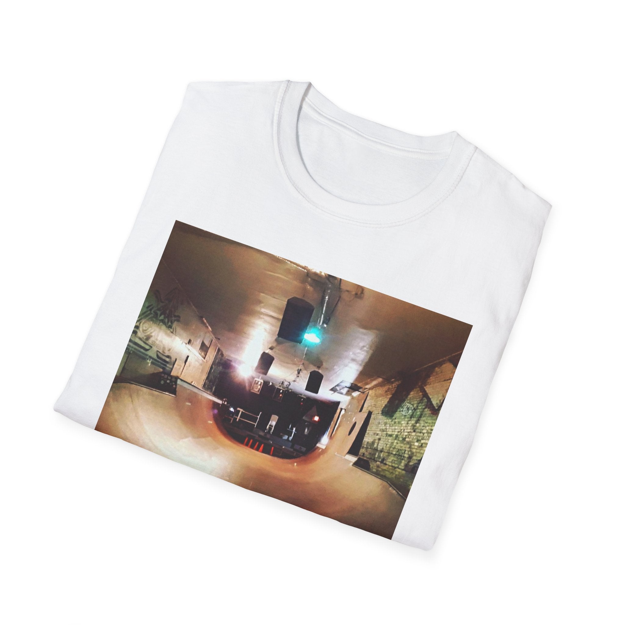 Vintage Skatepark Photo Tee — Retro Skateboarding Graphic T-Shirt