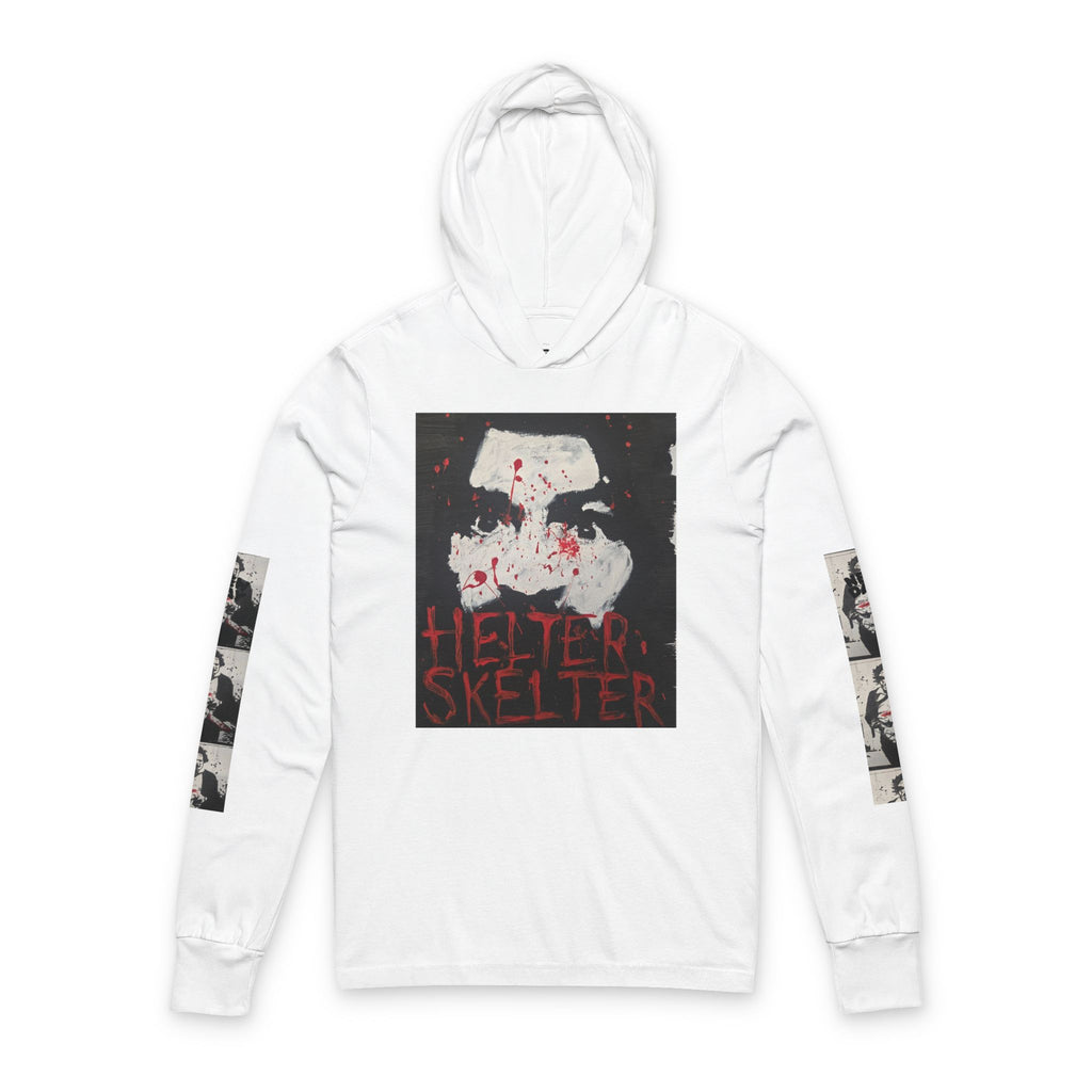 Helter Skelter Graphic Hoodie Tee — 'New Day' Long Sleeve Hooded Shirt