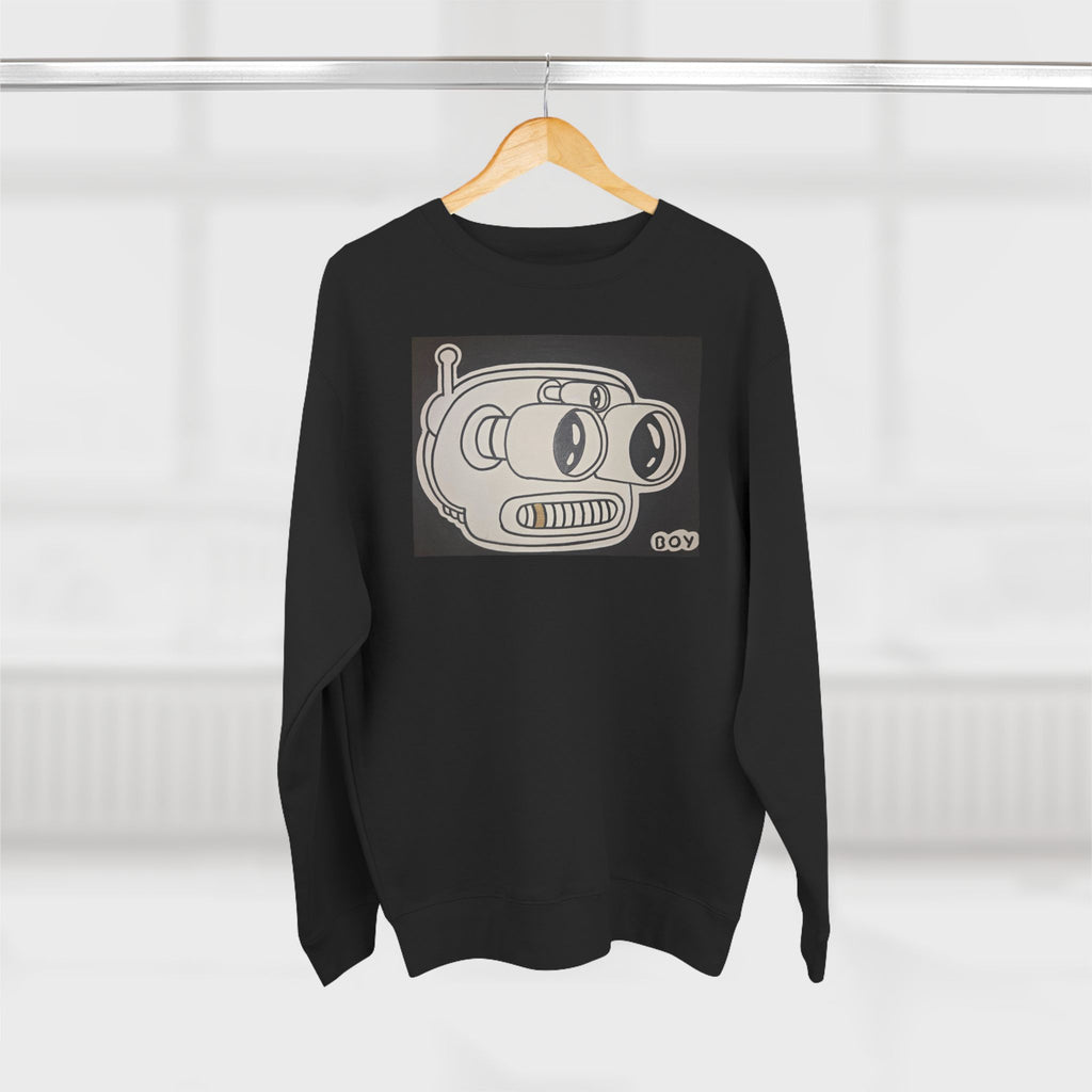 Retro Robot Crewneck Sweatshirt — Vintage Cartoon Bender Design
