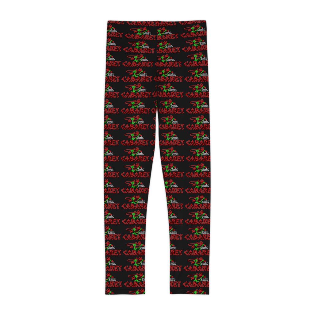 Kids Leggings — Holiday 'Cabernet' Red & Green Wine Pattern