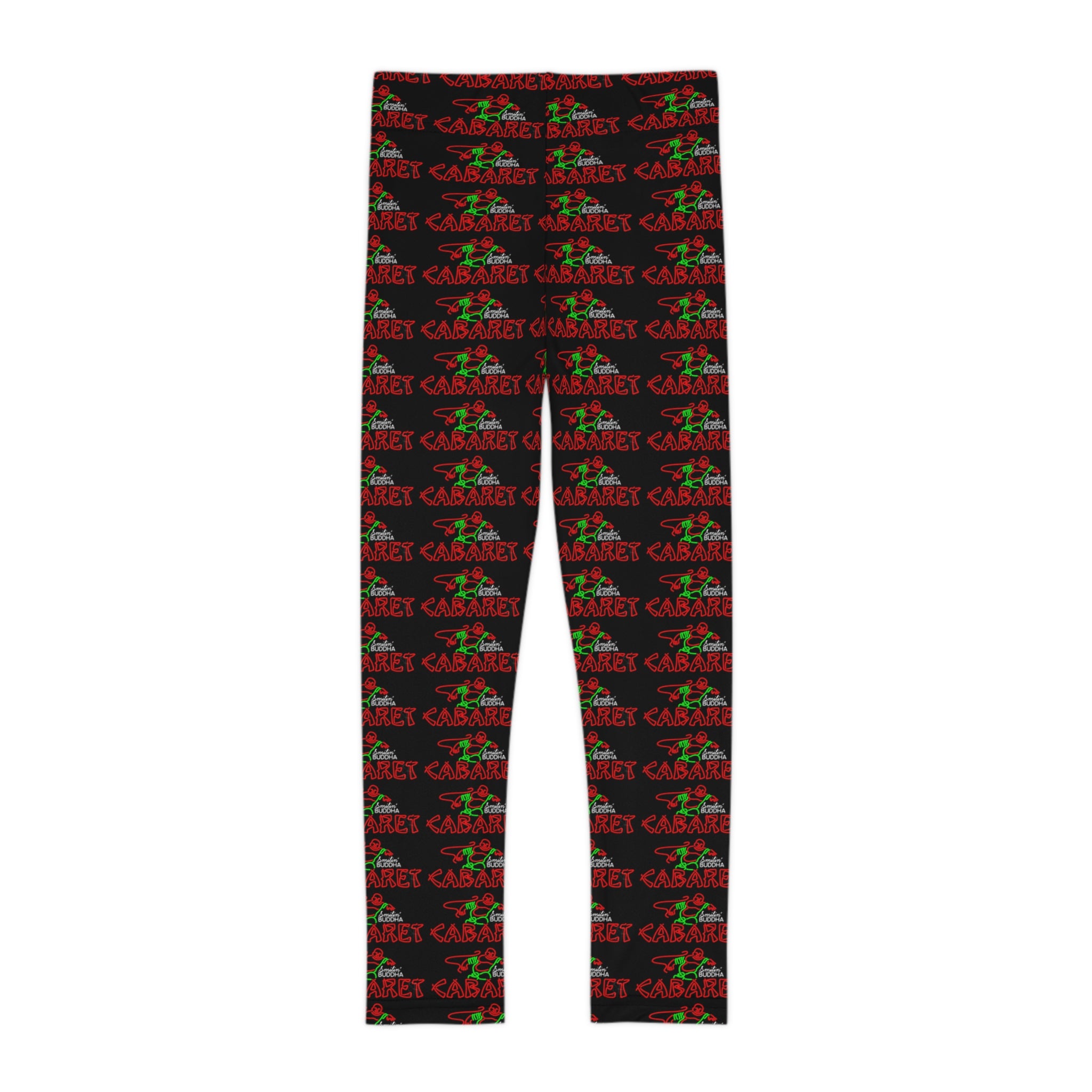 Kids Leggings — Holiday 'Cabernet' Red & Green Wine Pattern