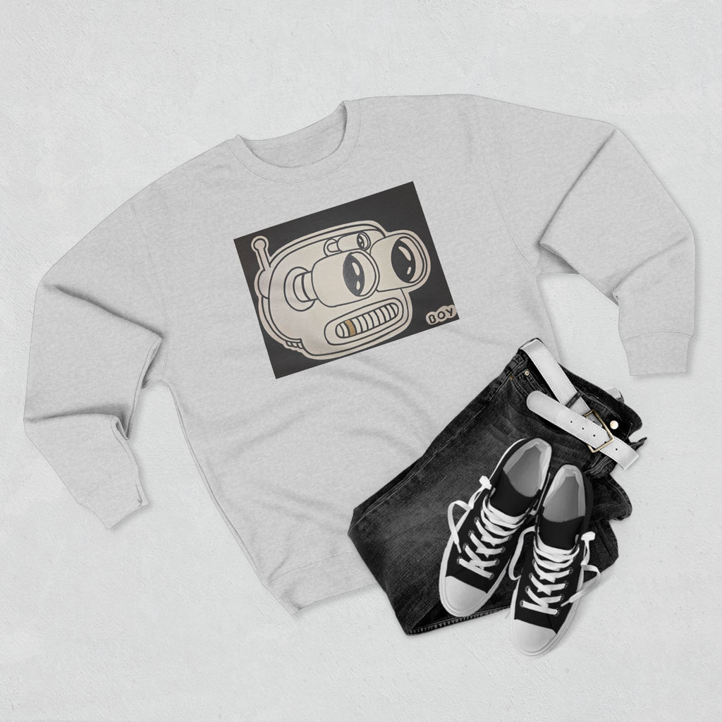 Retro Robot Crewneck Sweatshirt — Vintage Cartoon Bender Design