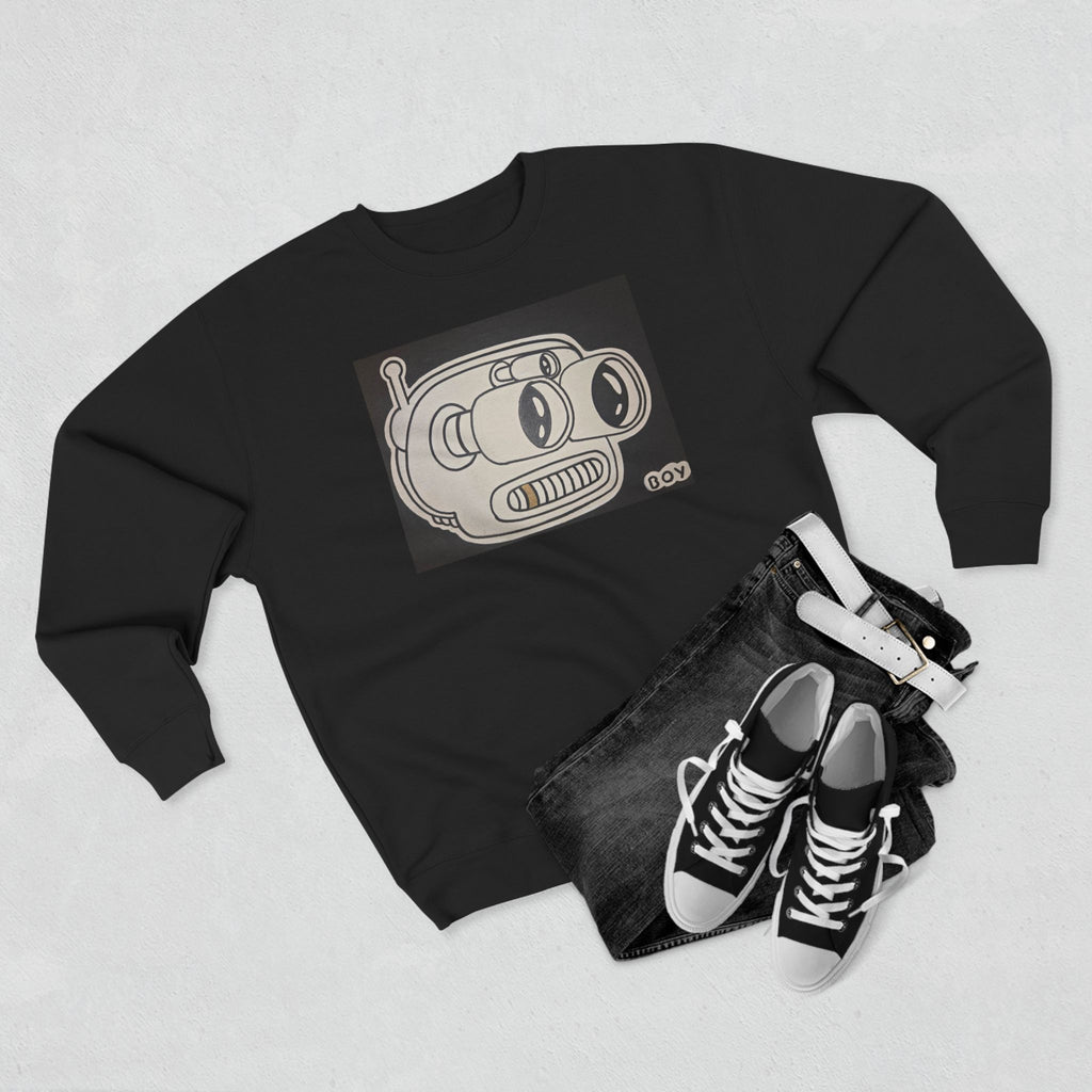 Retro Robot Crewneck Sweatshirt — Vintage Cartoon Bender Design