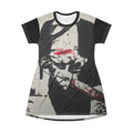 Graphic T-Shirt Dress — Dark Horror Blood Skull Design