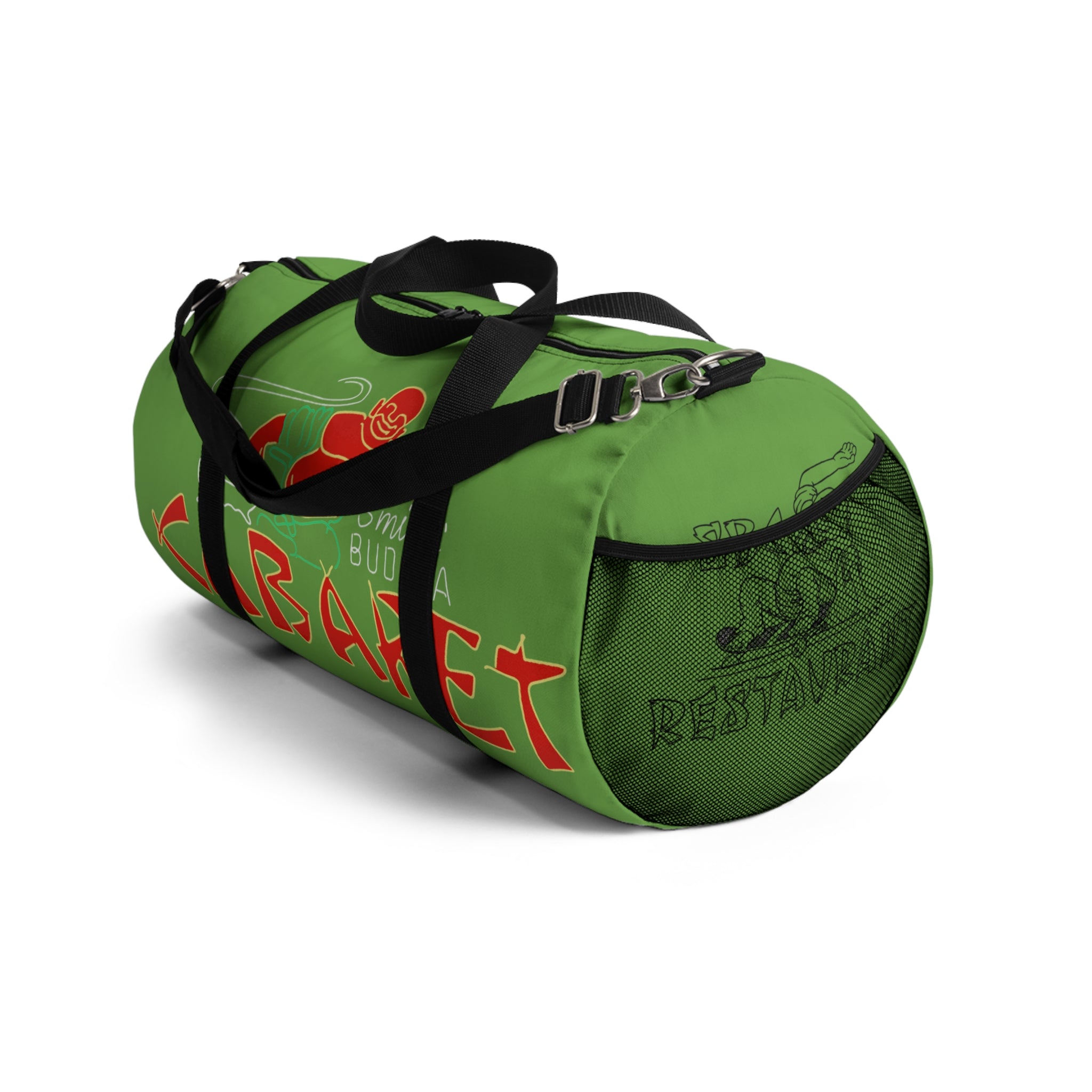 Cabaret Graphic Duffel Bag – Retro Green 'Cabaret' Travel & Gym Bag