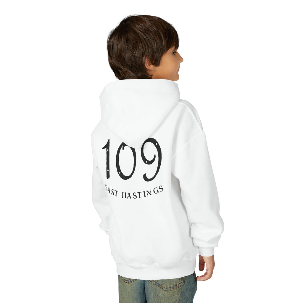 Youth Hoodie – SBC Restaurant Graphic Hoodie with '109 Last Hastings' Back Print