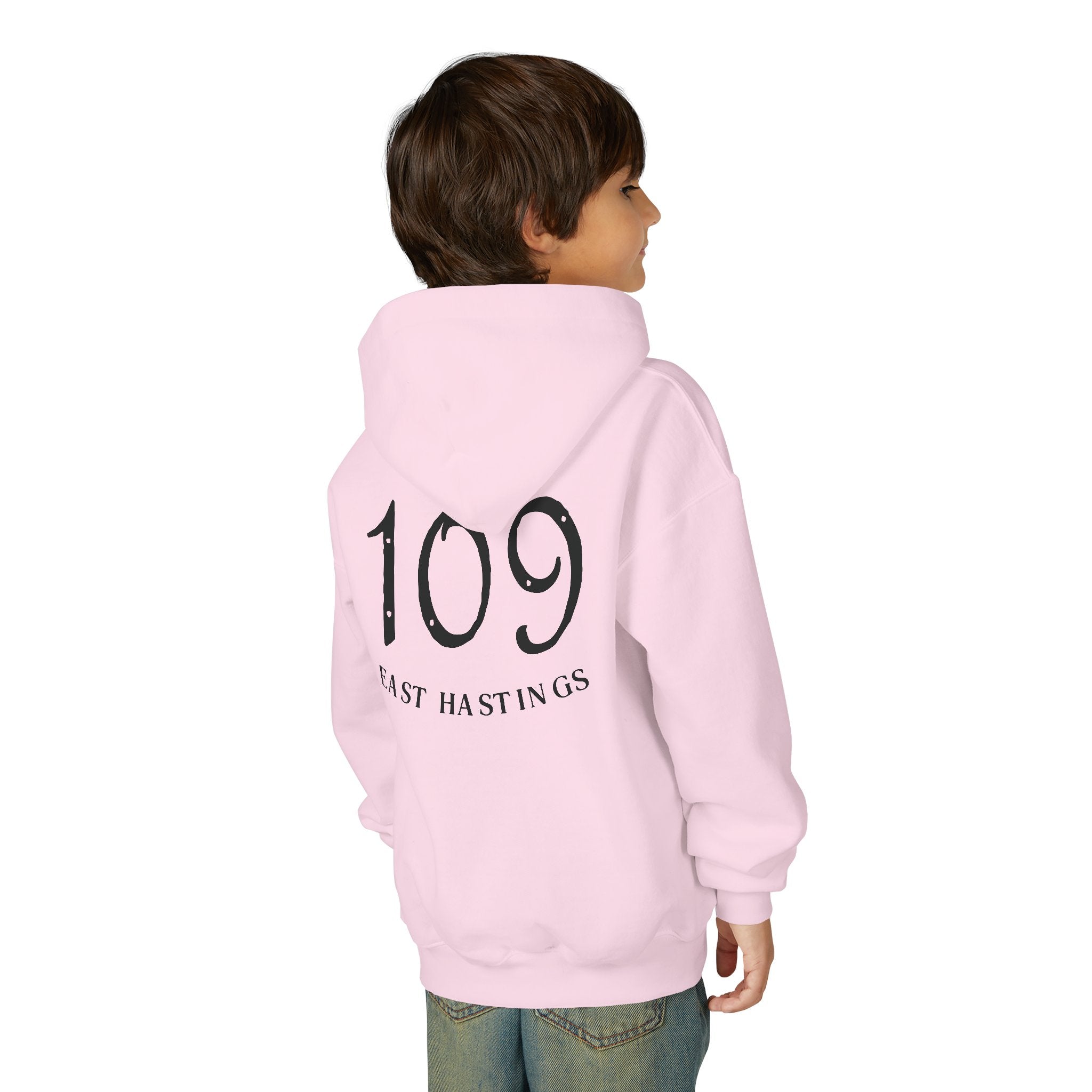 Youth Hoodie – SBC Restaurant Graphic Hoodie with '109 Last Hastings' Back Print
